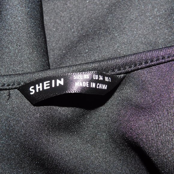 Shein Peplum Black Wrap Top - Picture 8 of 9